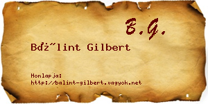 Bálint Gilbert névjegykártya