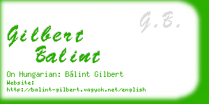 gilbert balint business card